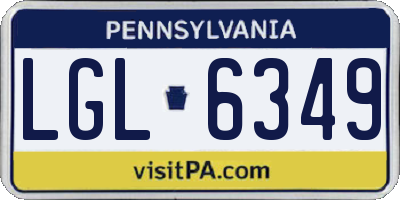 PA license plate LGL6349