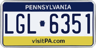 PA license plate LGL6351