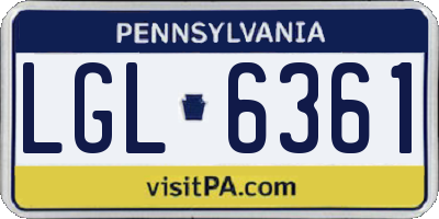 PA license plate LGL6361