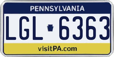 PA license plate LGL6363