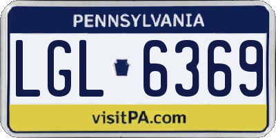 PA license plate LGL6369
