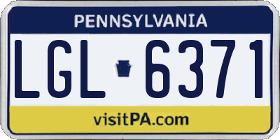 PA license plate LGL6371