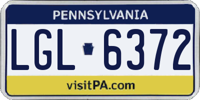 PA license plate LGL6372
