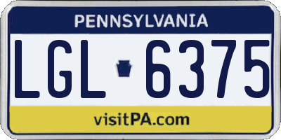 PA license plate LGL6375