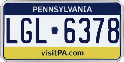 PA license plate LGL6378