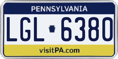 PA license plate LGL6380