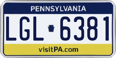 PA license plate LGL6381