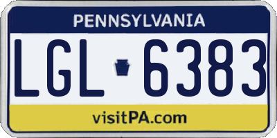 PA license plate LGL6383