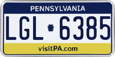 PA license plate LGL6385