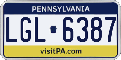 PA license plate LGL6387
