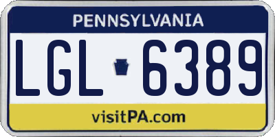 PA license plate LGL6389