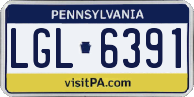 PA license plate LGL6391