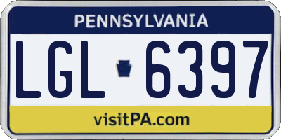 PA license plate LGL6397