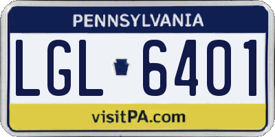 PA license plate LGL6401