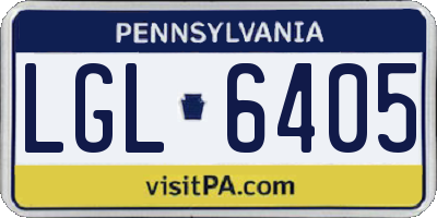 PA license plate LGL6405