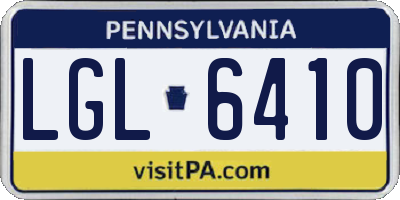 PA license plate LGL6410