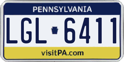 PA license plate LGL6411