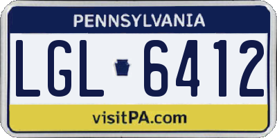 PA license plate LGL6412