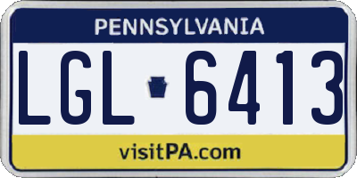 PA license plate LGL6413