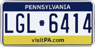 PA license plate LGL6414