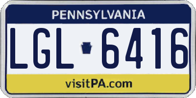 PA license plate LGL6416