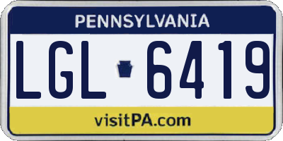 PA license plate LGL6419