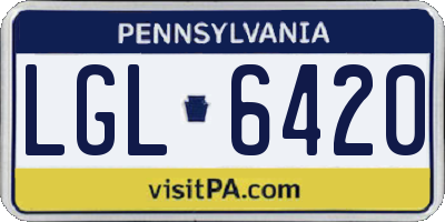 PA license plate LGL6420