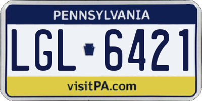 PA license plate LGL6421