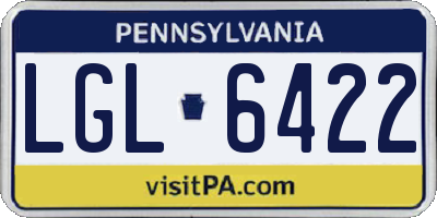 PA license plate LGL6422