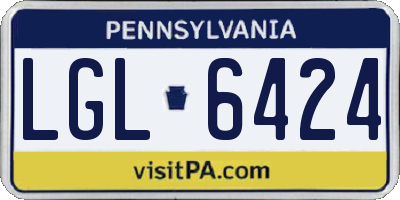 PA license plate LGL6424