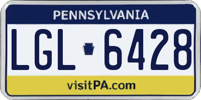 PA license plate LGL6428