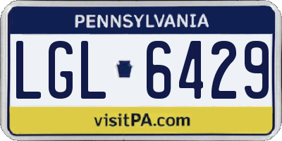 PA license plate LGL6429
