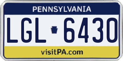 PA license plate LGL6430
