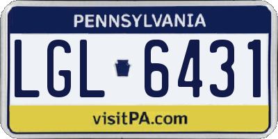 PA license plate LGL6431