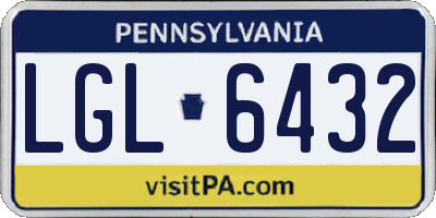 PA license plate LGL6432