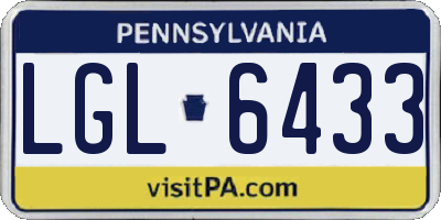 PA license plate LGL6433