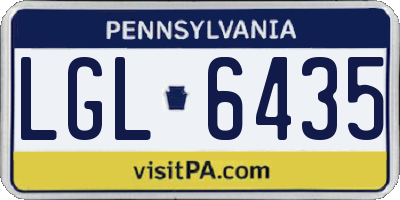 PA license plate LGL6435