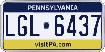 PA license plate LGL6437