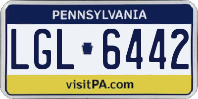 PA license plate LGL6442