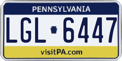 PA license plate LGL6447