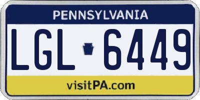 PA license plate LGL6449