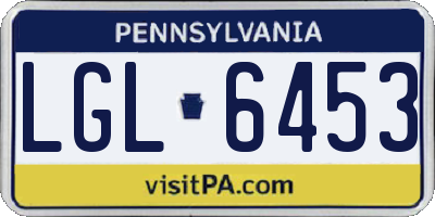 PA license plate LGL6453