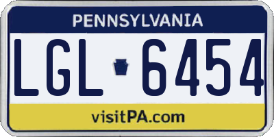 PA license plate LGL6454