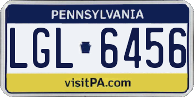 PA license plate LGL6456