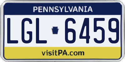 PA license plate LGL6459