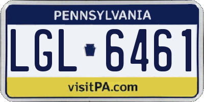 PA license plate LGL6461