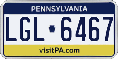 PA license plate LGL6467