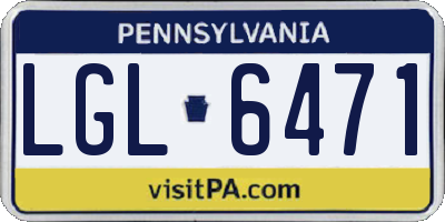 PA license plate LGL6471