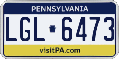 PA license plate LGL6473
