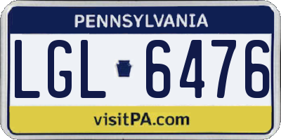 PA license plate LGL6476